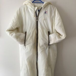 White long K-Way parka